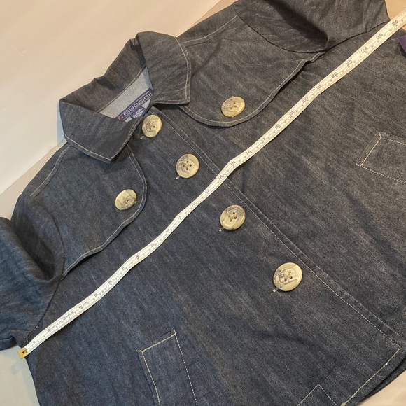 Baccini Women's Dark Indigo Jean Jacket Marbled Buttons NWT Size 18/20 - Picture 13 of 16